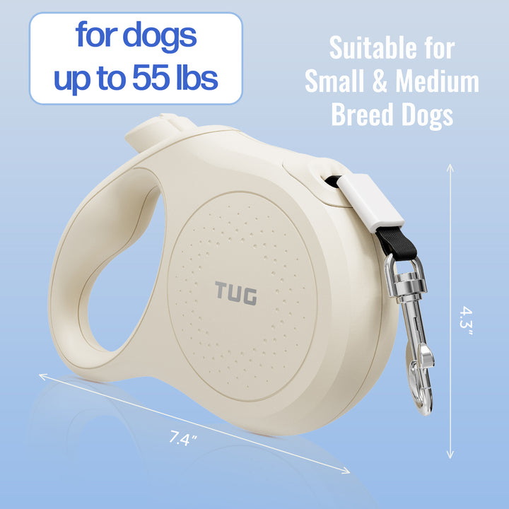 TUG Quest Retractable Dog Leash | 360° Tangle-Free Retraction | 16 ft Strong Nylon Tape