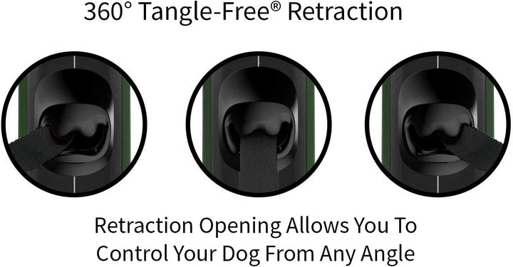 TUG Oval 360° Tangle-Free Retractable Dog Leash | Flashlight Included | Integrated Waste Bag Dispenser Pocket
