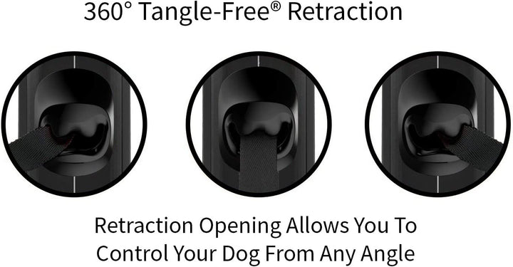 TUG Oval 360° Tangle-Free Retractable Dog Leash | Flashlight Included | Integrated Waste Bag Dispenser Pocket