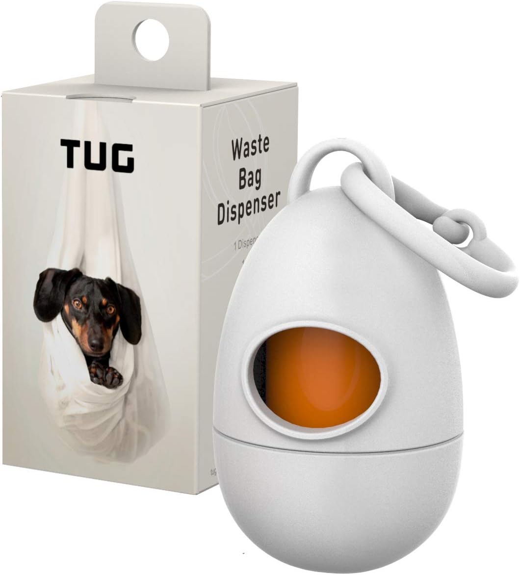 TUG Dog Waste Bag Dispenser with Dog Poop Bags, 15 Bags Per Roll, With Dispenser