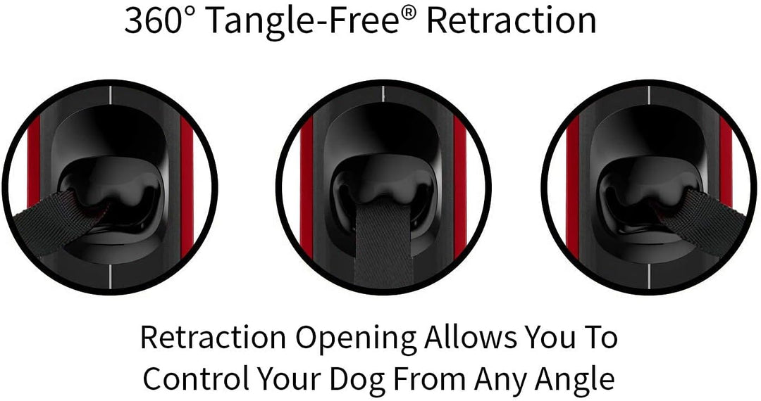 TUG Oval 360° Tangle-Free Retractable Dog Leash with Integrated Waste Bag Dispenser