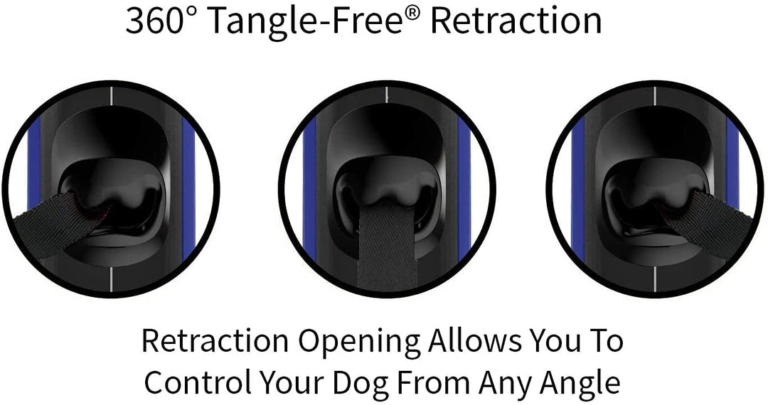 TUG Oval 360° Tangle-Free Retractable Dog Leash with Integrated Waste Bag Dispenser