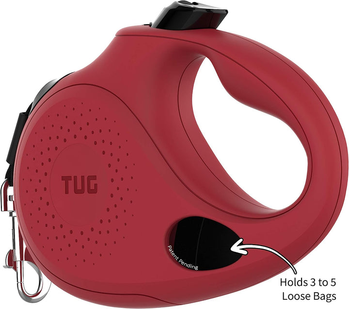 TUG Oval 360° Tangle-Free Retractable Dog Leash with Integrated Waste Bag Dispenser