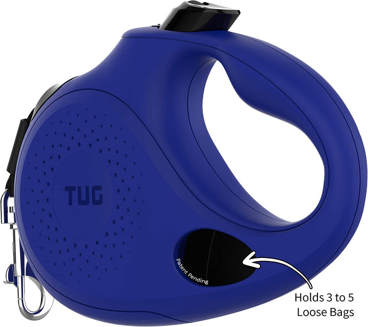 TUG Oval 360° Tangle-Free Retractable Dog Leash with Integrated Waste Bag Dispenser