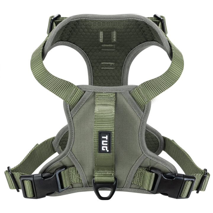 TUG Dog Harness with 2 Leash Connection Points | Adjustable, Padded, Lightweight Harness | Handle on Back | No-Pull Front Clip