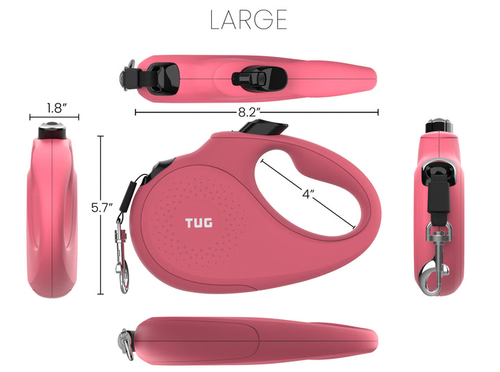 TUG Monochrome 360° Tangle-Free Retractable Dog Leash