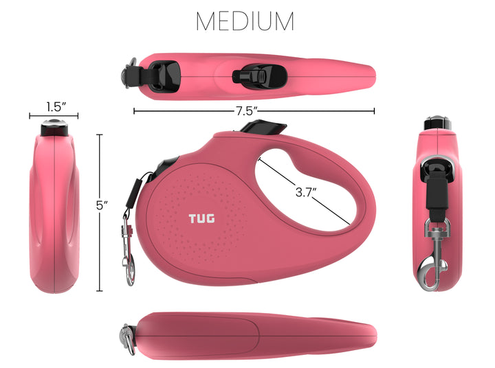 TUG Monochrome 360° Tangle-Free Retractable Dog Leash