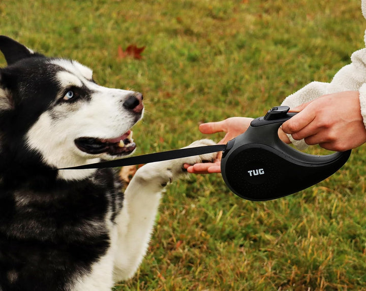 TUG 360° Tangle-Free Original Retractable Dog Leash | One-Handed Brake, Pause, Lock | Anti-Slip Grip