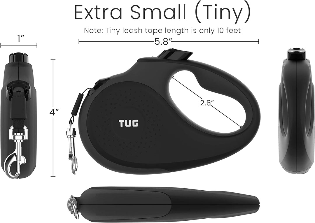 TUG 360° Tangle-Free Original Retractable Dog Leash | One-Handed Brake, Pause, Lock | Anti-Slip Grip