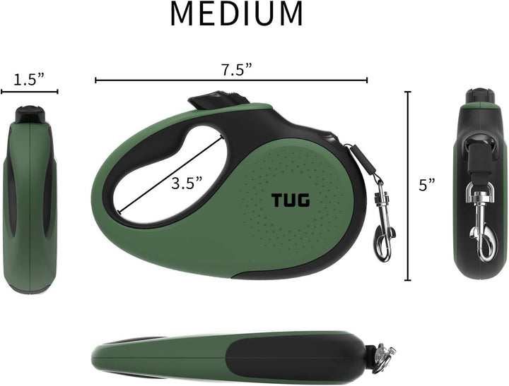 TUG 360° Tangle-Free Original Retractable Dog Leash | One-Handed Brake, Pause, Lock | Anti-Slip Grip