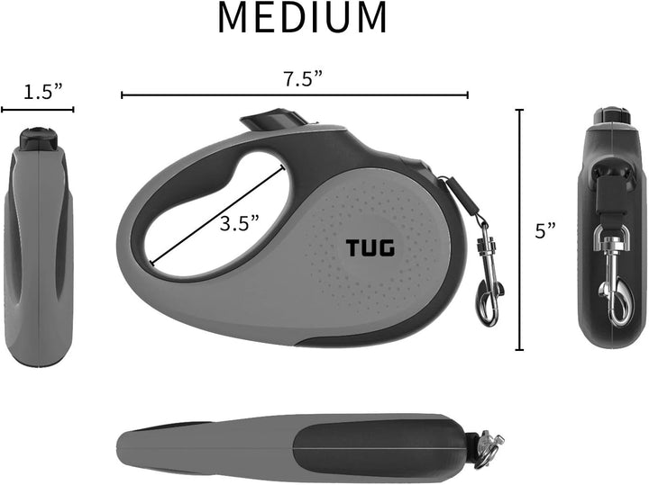 TUG 360° Tangle-Free Original Retractable Dog Leash | One-Handed Brake, Pause, Lock | Anti-Slip Grip