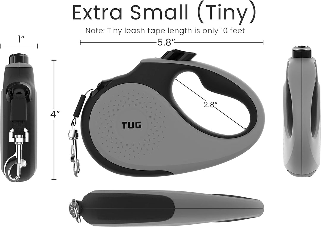 TUG 360° Tangle-Free Original Retractable Dog Leash | One-Handed Brake, Pause, Lock | Anti-Slip Grip