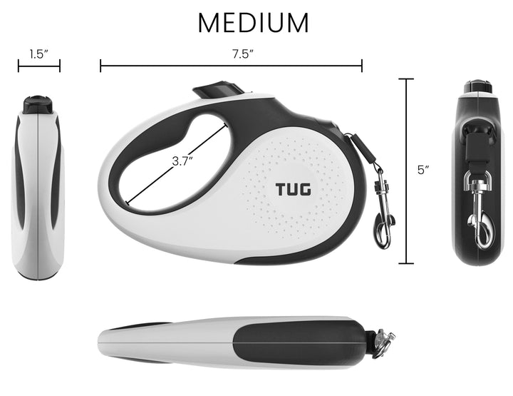 TUG 360° Tangle-Free Original Retractable Dog Leash | One-Handed Brake, Pause, Lock | Anti-Slip Grip