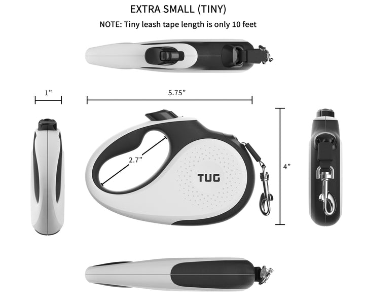 TUG 360° Tangle-Free Original Retractable Dog Leash | One-Handed Brake, Pause, Lock | Anti-Slip Grip