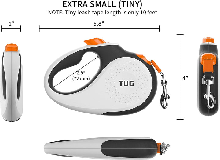 TUG 360° Tangle-Free Original Retractable Dog Leash | One-Handed Brake, Pause, Lock | Anti-Slip Grip