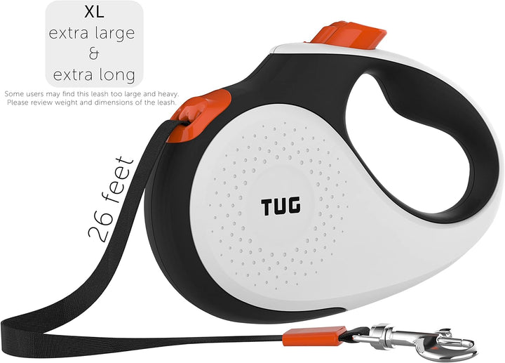 TUG 360° Tangle-Free Original Retractable Dog Leash | One-Handed Brake, Pause, Lock | Anti-Slip Grip