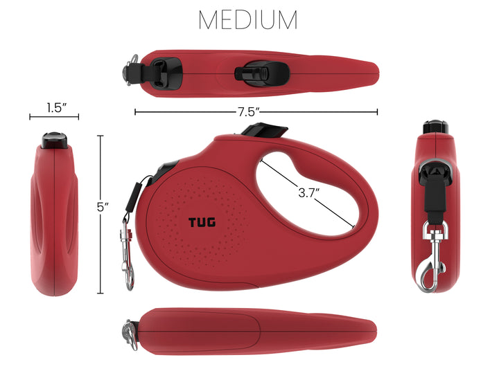 TUG Monochrome 360° Tangle-Free Retractable Dog Leash