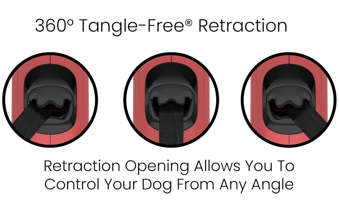 TUG Monochrome 360° Tangle-Free Retractable Dog Leash