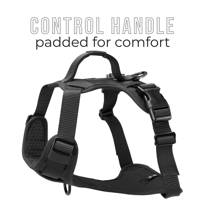 TUG Dog Harness with 2 Leash Connection Points | Adjustable, Padded, Lightweight Harness | Handle on Back | No-Pull Front Clip