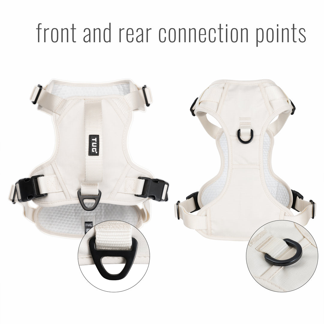 TUG Dog Harness with 2 Leash Connection Points | Adjustable, Padded, Lightweight Harness | Handle on Back | No-Pull Front Clip