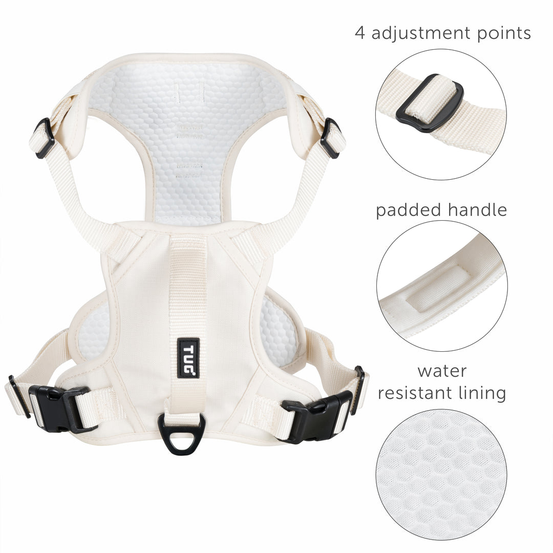 TUG Dog Harness with 2 Leash Connection Points | Adjustable, Padded, Lightweight Harness | Handle on Back | No-Pull Front Clip