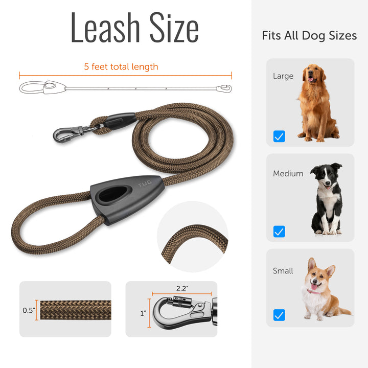 Oval Rope Leash with Integrated Bag Compartment